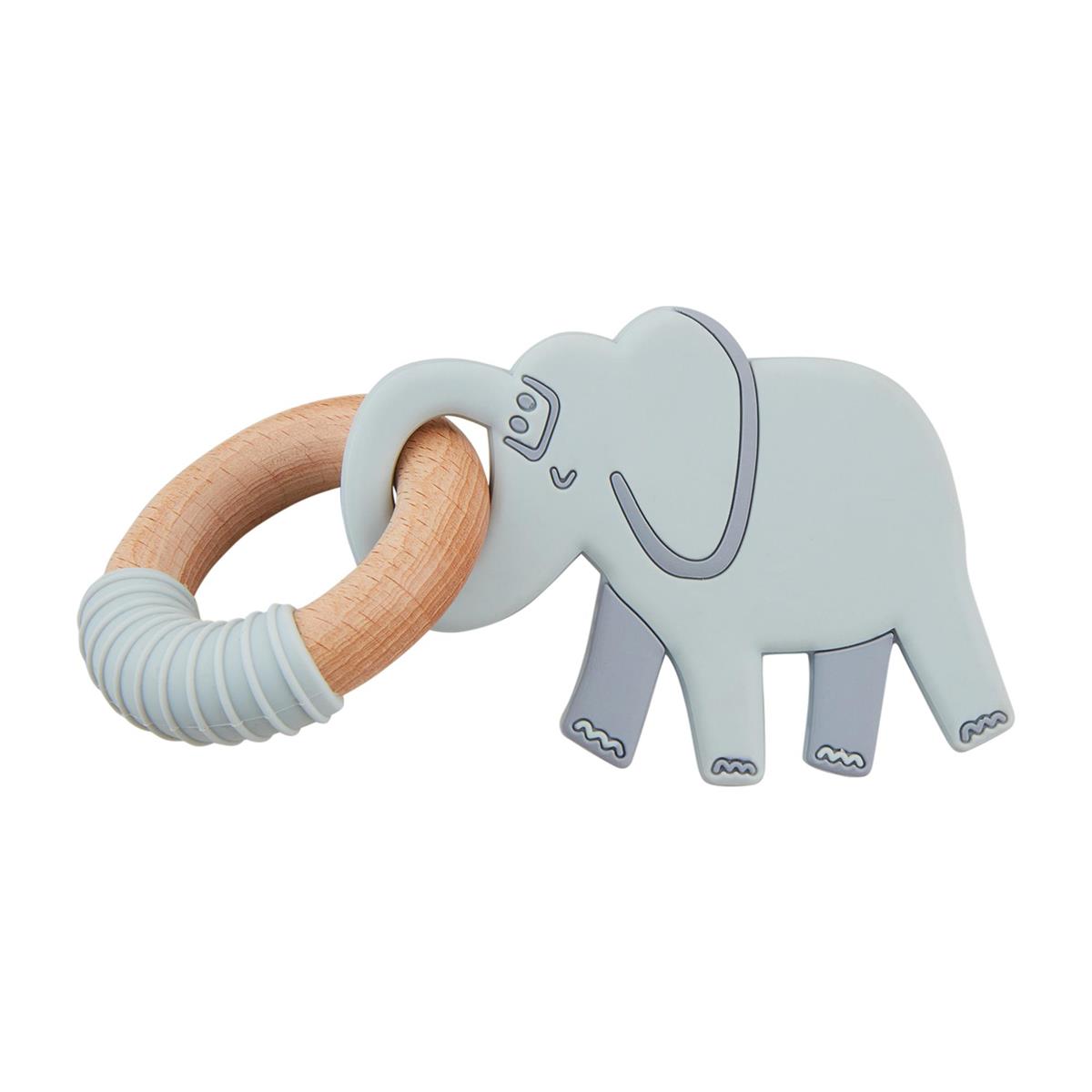 Mud Pie | Gray Elephant Teething Ring