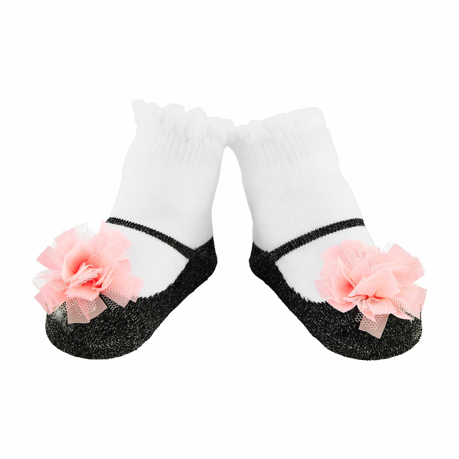 Mud Pie | Black And Pink Puff Socks