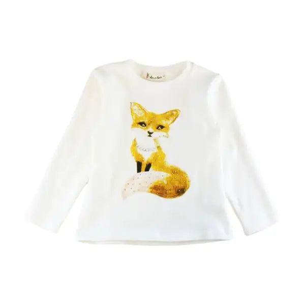 Doe a Dear | Fox Print Embellished Top