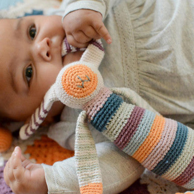 Peeble | Rainbow Bunny Rattle