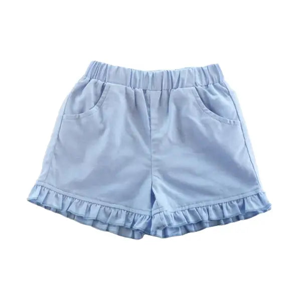 Ruffle Hems Shorts (Blue)