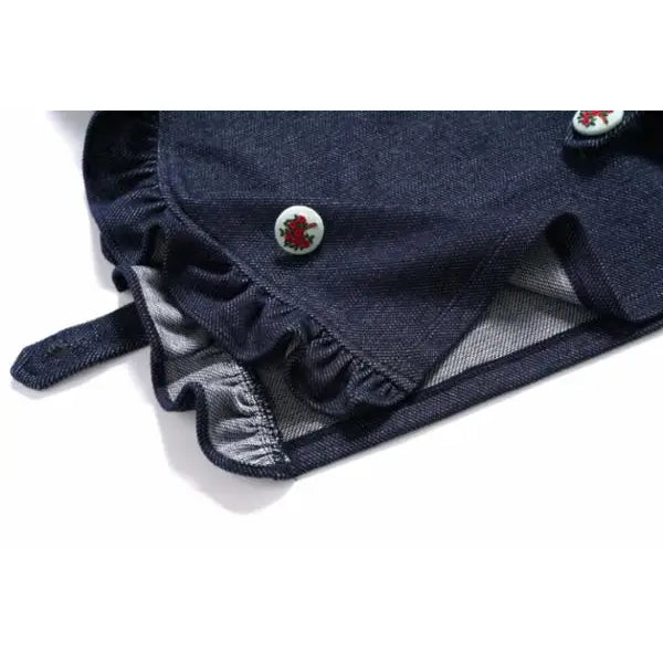 Apron Denim Top & Ruffle Hem Pants Set