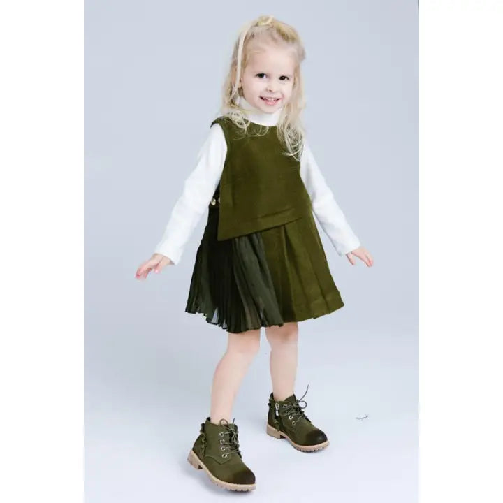 Pleated Wool Dress