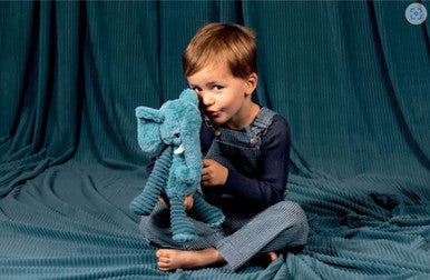 Les Deglinos | Les Ptipotos Plush -Elephant Blue