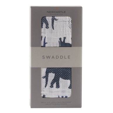 New Castle Blue Elephant Swaddle