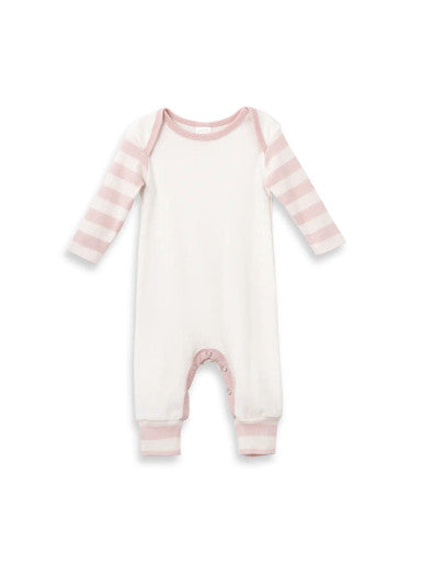 Tesa Babe| Baby Girl Cotton Romper | Pink Stripe