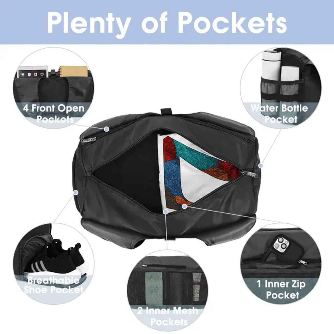 Yoga Gym Bags With Wet Dry Storage Pockets