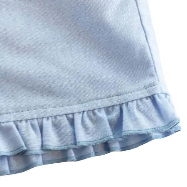 Ruffle Hems Shorts (Blue)