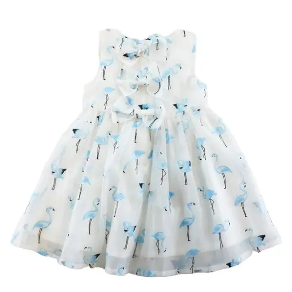Bow Back Flamingo Dress | Blue