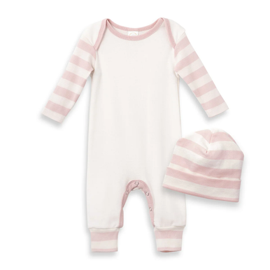 Tesa Babe| 2-Pc Gift Set Pink Stripe Romper & Hat