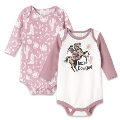 Tesa Babe | Wild West/Pink Little Cowgirl Set Of Bodysuits