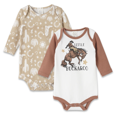 Tesa Babe | Wild West/Tan Little Buckaroo Set Of Bodysuits