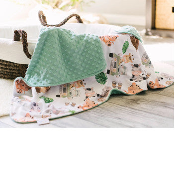 Honey Lemonade | Baby and Toddler minky blanket- minky blanket- safari