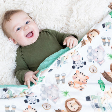 Honey Lemonade | Baby and Toddler minky blanket- minky blanket- safari