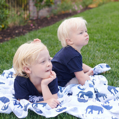 New Castle Blue Elephant Swaddle