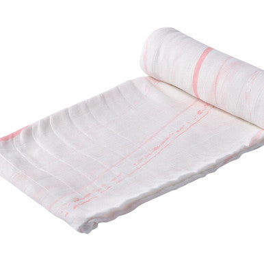 New Castle Pink Stripe Swaddle Blanket