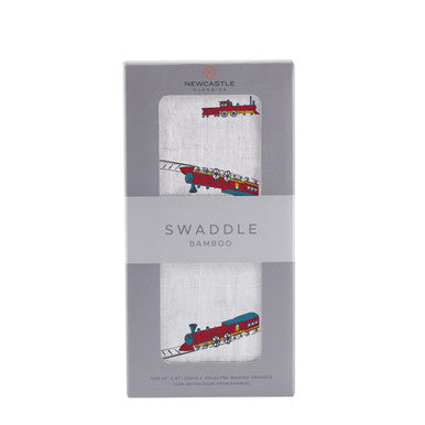 New Castle Vintage Steam Train Swaddle Blanket