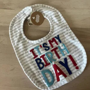 Mud Pie | Birthday Bib |Blue