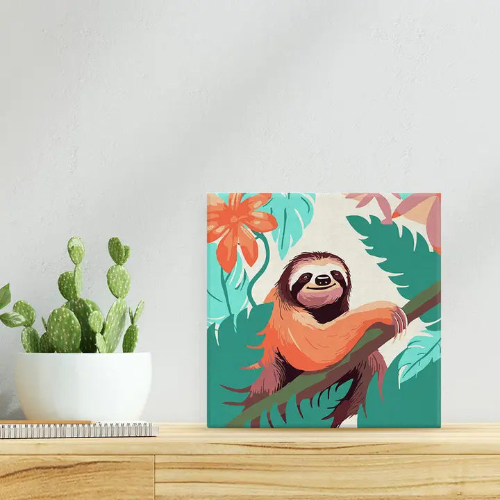 Figured'Art | Mini Paint By Numbers Framed - Tropical Sloth