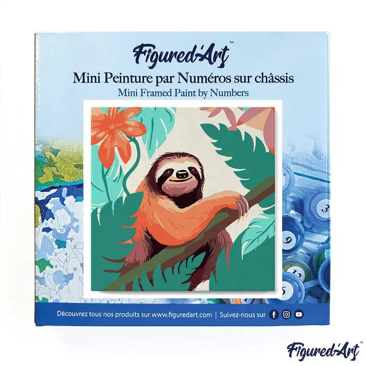 Figured'Art | Mini Paint By Numbers Framed - Tropical Sloth