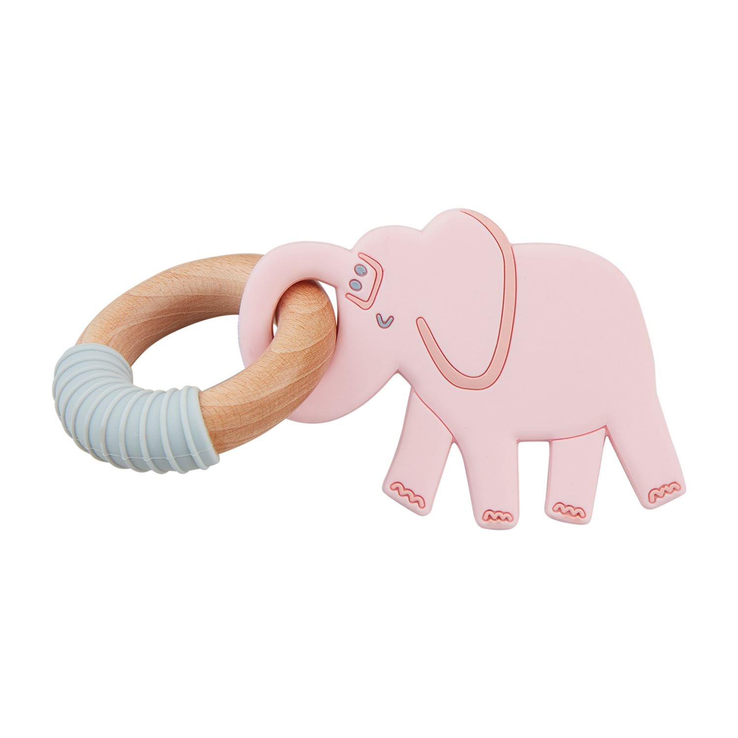 Mud Pie | Pink Elephant Teething Ring