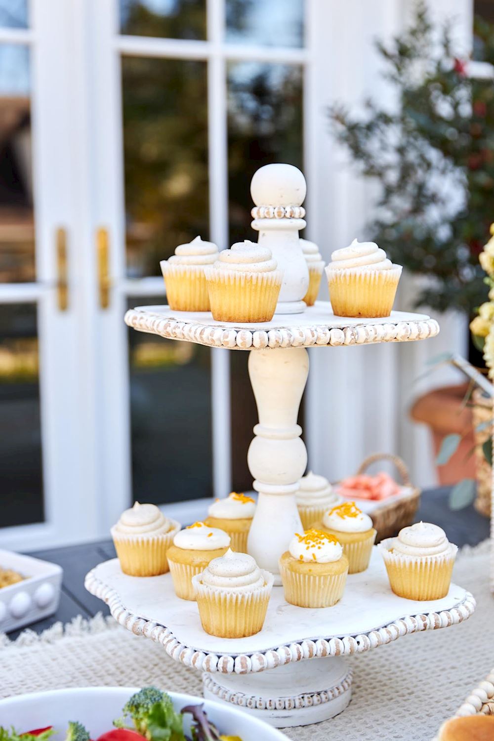 Mud Pie | White Beaded Tiered Server