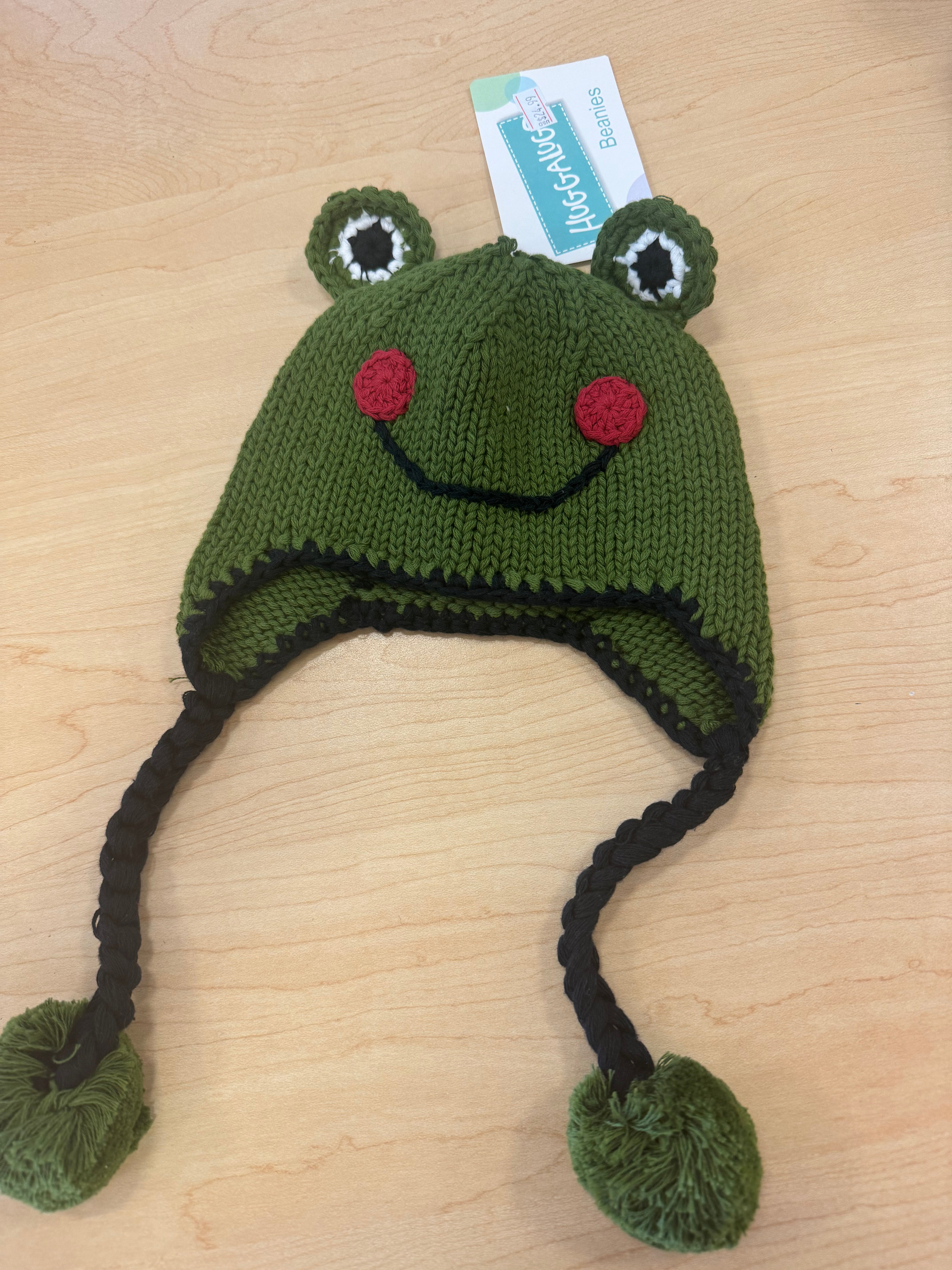 Huggalugs frog beanies