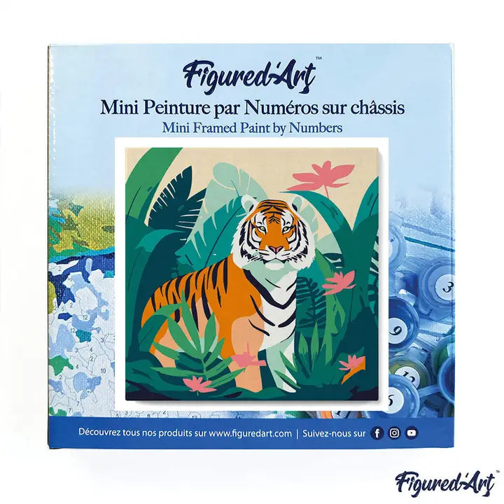 Figured'Art | Mini Paint By Numbers Framed - Tropical Bengal Tiger