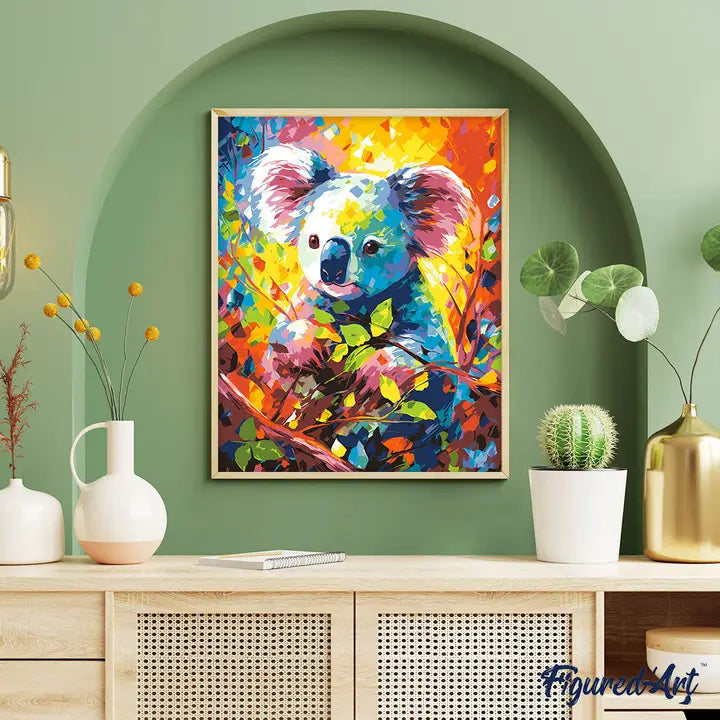 Figured'Art | Paint By Numbers Rolled - Colorful Abstract Koala