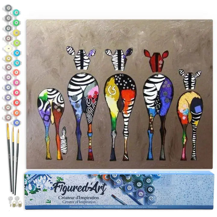 Figured'Art | Paint By Numbers | Zebras Back