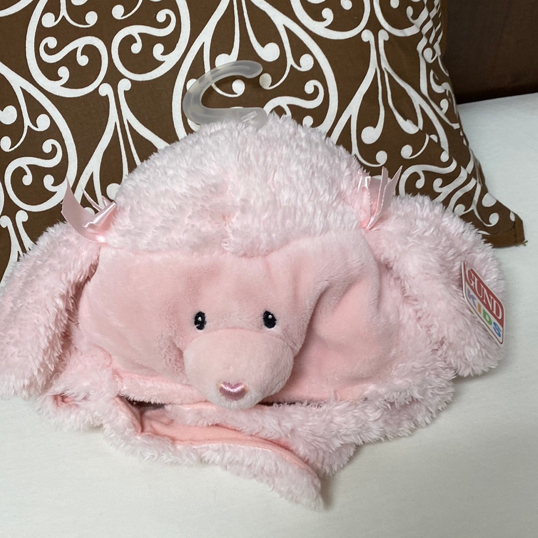 Gund pink poodle  slipper & beanie